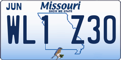 MO license plate WL1Z3O