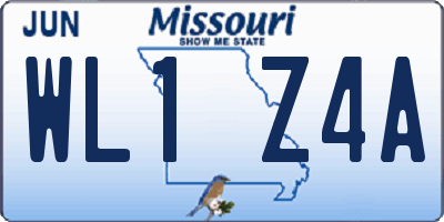 MO license plate WL1Z4A