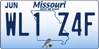 MO license plate WL1Z4F