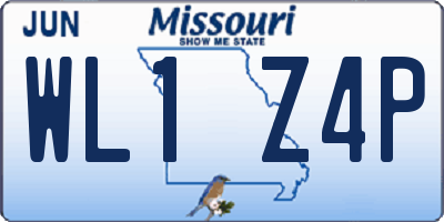 MO license plate WL1Z4P