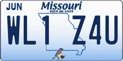 MO license plate WL1Z4U