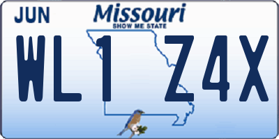 MO license plate WL1Z4X