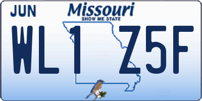 MO license plate WL1Z5F