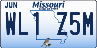 MO license plate WL1Z5M