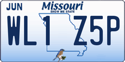 MO license plate WL1Z5P