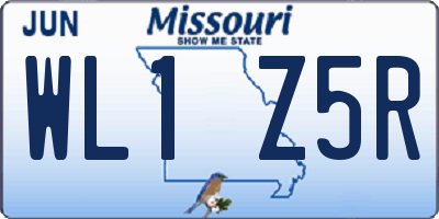 MO license plate WL1Z5R