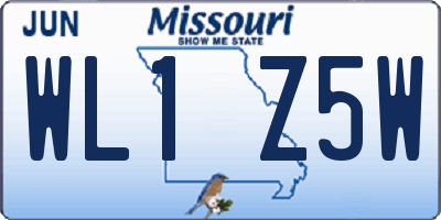 MO license plate WL1Z5W