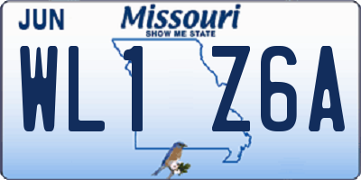 MO license plate WL1Z6A