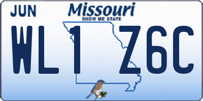 MO license plate WL1Z6C