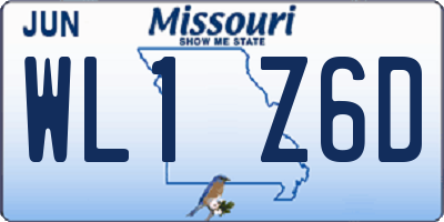 MO license plate WL1Z6D