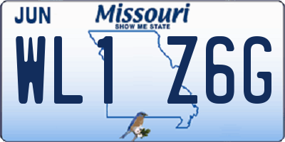 MO license plate WL1Z6G