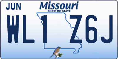 MO license plate WL1Z6J