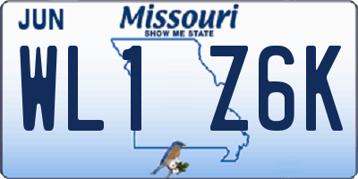 MO license plate WL1Z6K