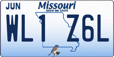 MO license plate WL1Z6L