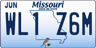 MO license plate WL1Z6M