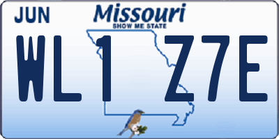 MO license plate WL1Z7E