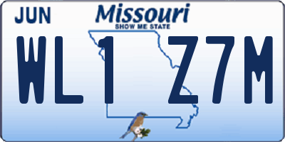 MO license plate WL1Z7M