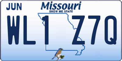 MO license plate WL1Z7Q
