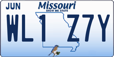 MO license plate WL1Z7Y