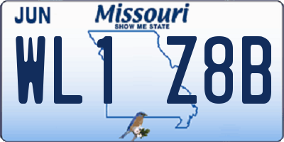MO license plate WL1Z8B