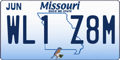 MO license plate WL1Z8M