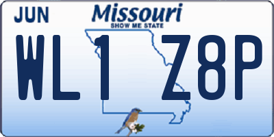 MO license plate WL1Z8P