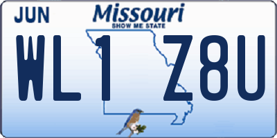 MO license plate WL1Z8U