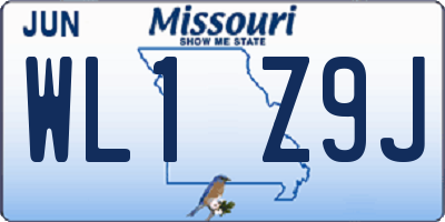MO license plate WL1Z9J