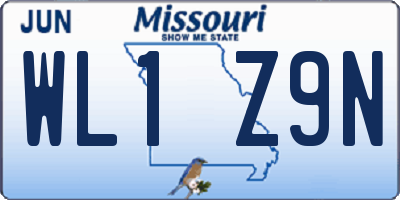 MO license plate WL1Z9N