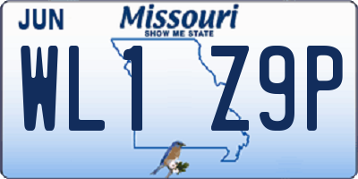 MO license plate WL1Z9P