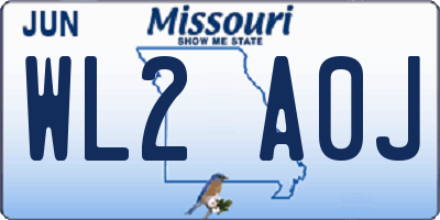MO license plate WL2A0J
