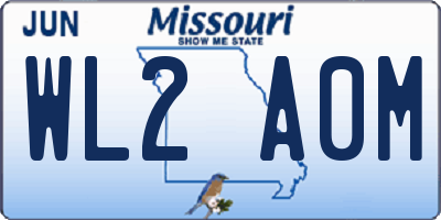MO license plate WL2A0M