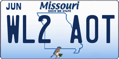 MO license plate WL2A0T