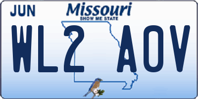 MO license plate WL2A0V