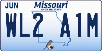 MO license plate WL2A1M