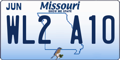 MO license plate WL2A1O