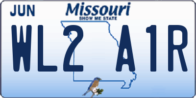 MO license plate WL2A1R