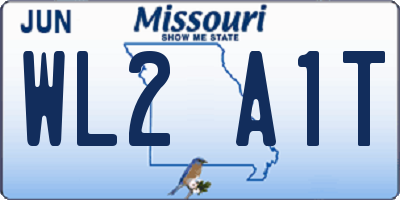 MO license plate WL2A1T