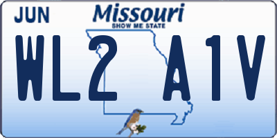 MO license plate WL2A1V