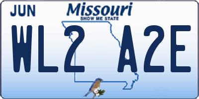 MO license plate WL2A2E