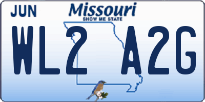 MO license plate WL2A2G