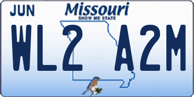MO license plate WL2A2M