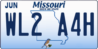 MO license plate WL2A4H
