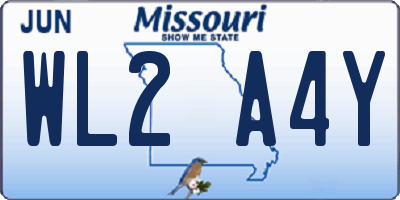 MO license plate WL2A4Y