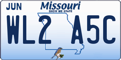 MO license plate WL2A5C