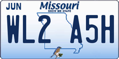 MO license plate WL2A5H
