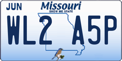 MO license plate WL2A5P