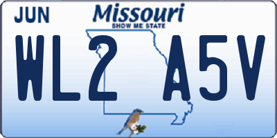 MO license plate WL2A5V