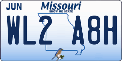 MO license plate WL2A8H