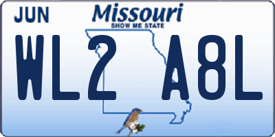 MO license plate WL2A8L